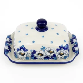 Maselnica ceramiczna 295 17/12,5 cm <br>2222X Biało-niebieskie anemony
